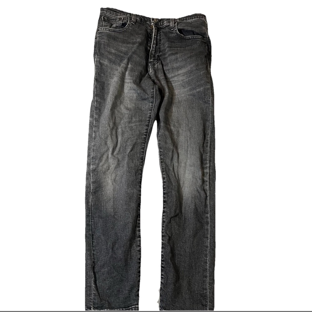 Levis 512 Jeans Size 33 x 32 Dark Gray Faded Denim Pants Big E